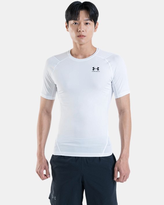 男士HeatGear® Armour短袖T恤 in White image number 0